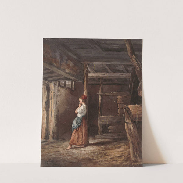 Waiting in a Stable by Léon Becker