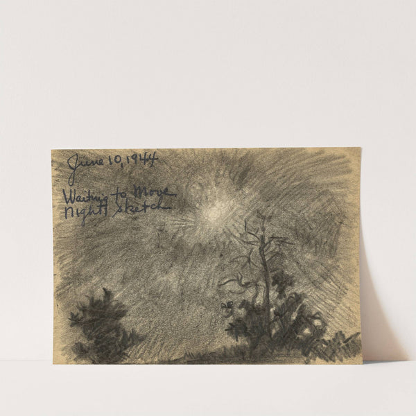 Waiting to move Night sketch. by Victor Alfred Lundy