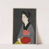 Waitress Holding a Tray (Portrait of Onao, a Maid at the Matsuyoshi Inn, Kyoto) by Hashiguchi Goyō
