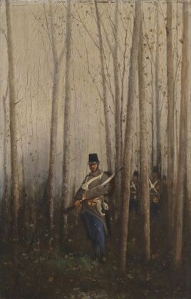 Wald mit Soldaten