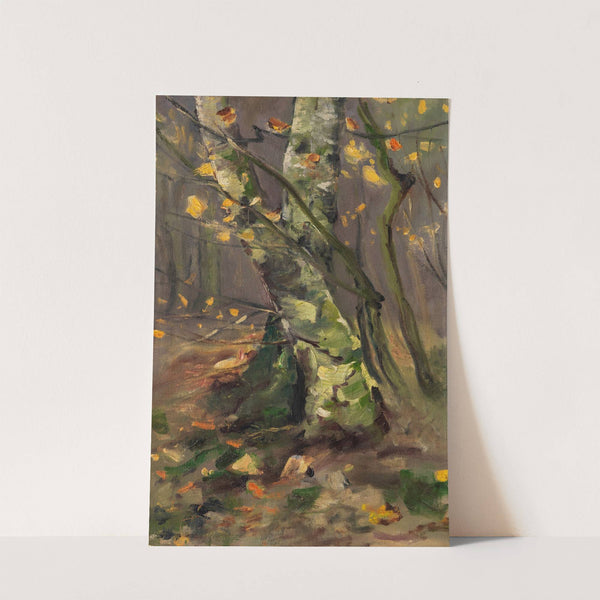 Waldinneres – Birkenstämme im Herbststurm by Karl Hagemeister