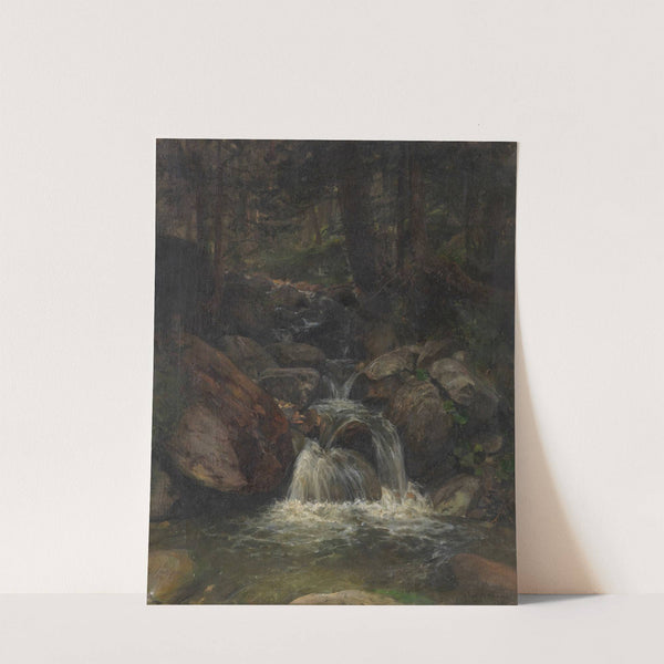 Waldinneres mit Wasserfall by Gustav Friedrich Papperitz