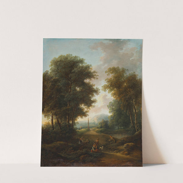 Waldlandschaft mit Bildstock by Christian Hilfgott Brand