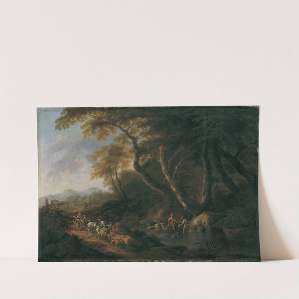 Waldlandschaft mit Gewässer rechts by Maximilian Joseph Schinnagl