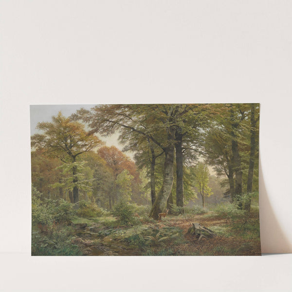 Waldlichtung mit Rehwild by Heinrich Böhmer