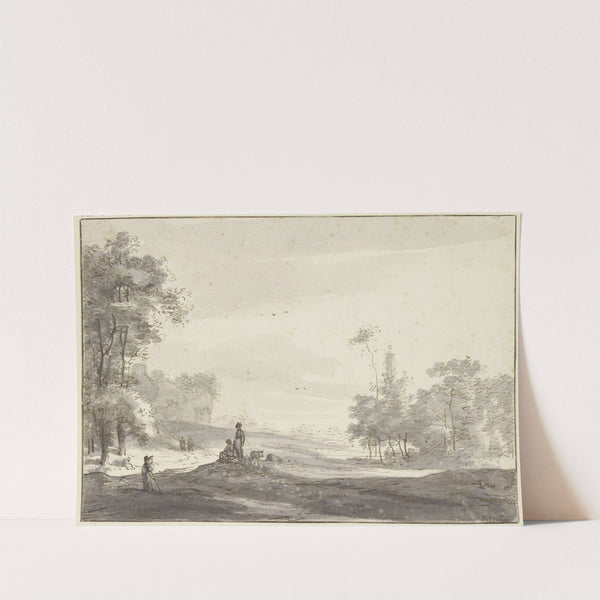 Waldwiese, links einige Hirten by Roelant Roghman