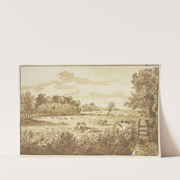 Waldwiese mit Vieh, rechts am Zaun der Hirte by Gerard van Nijmegen