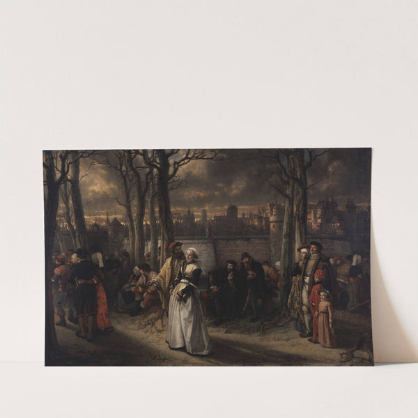 Walk outside the Walls (1854) by Jan August Hendrik Leys