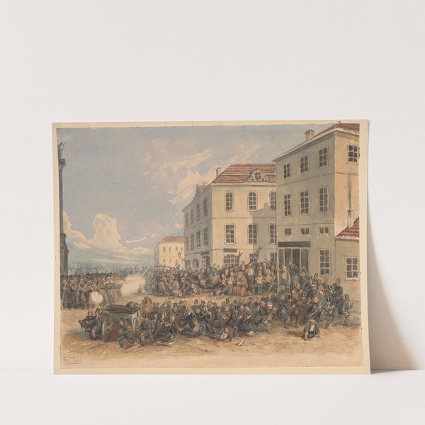 Walki uliczne na Placu Zamkowym w Warszawie 8 kwietnia 1861 roku (1861) by Adrian Głębocki