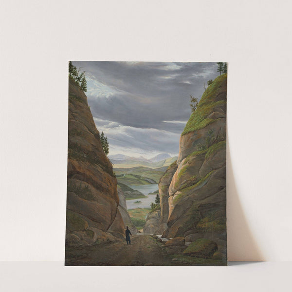 Walking Figure in the Ravine at Krokkleiva, on the way to Christiania (Oslo) by Eduard von Buchan