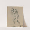 Walking nude man, covering his face by Jacob de Wit