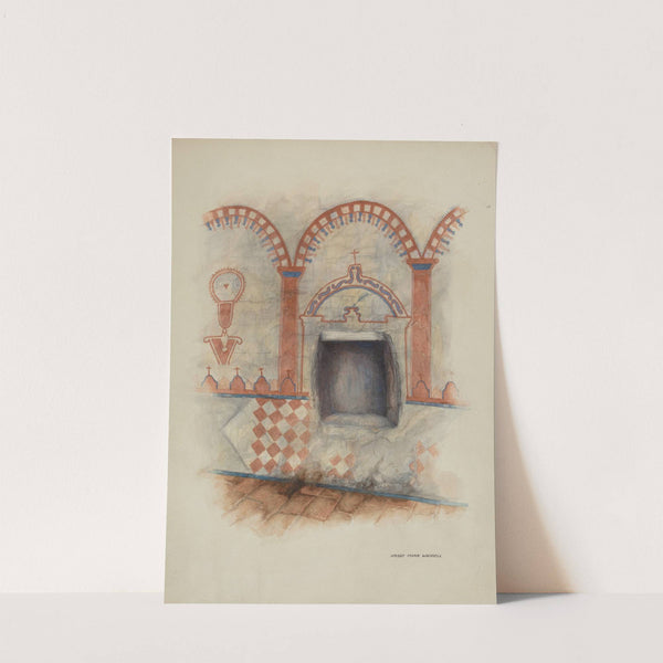 Wall Painting and Baptismal Niche by Harry Mann Waddell