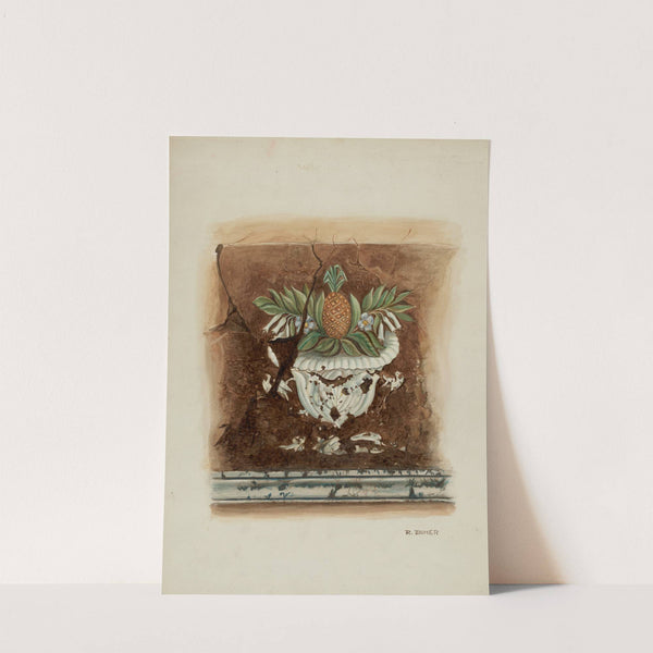 Wall Painting, Pineapple Motif by Ruth Buker