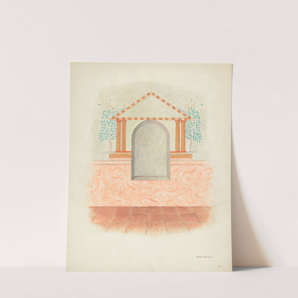 Wall Painting - Restoration Drawing by Edith Towner