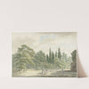 Wandelaars op een terras van de Villa Conti te Frascati by Daniël Dupré