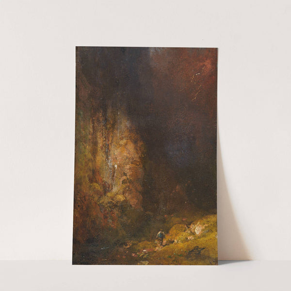 Wanderer in der Gebirgsschlucht bei Gewitter (Ca. 1860) by Carl Spitzweg