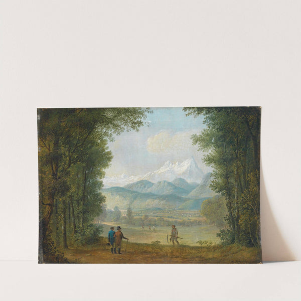 Wanderer vor weiter Landschaft by August Piepenhagen