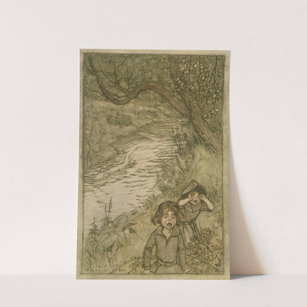 Wandering about and ‘boo-hoo’-ing. (1911) by Arthur Rackham
