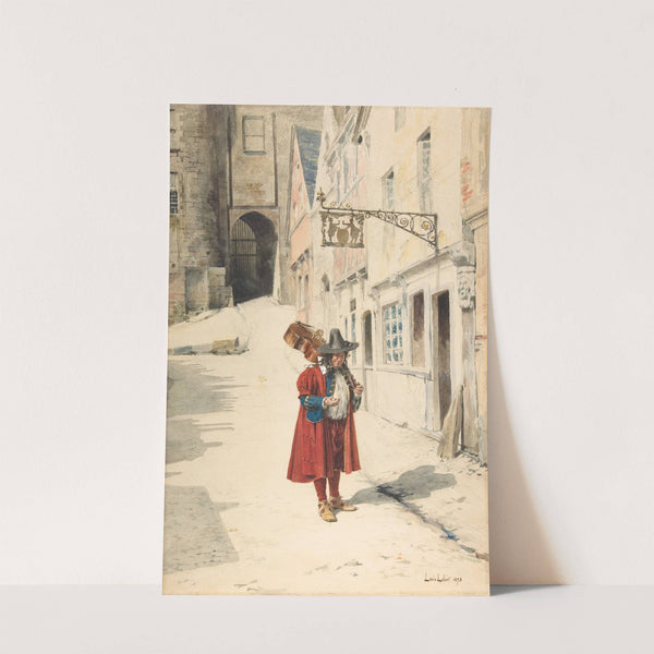 Wandering Minstrel; Old Nuremberg by Alexandre-Louis Leloir