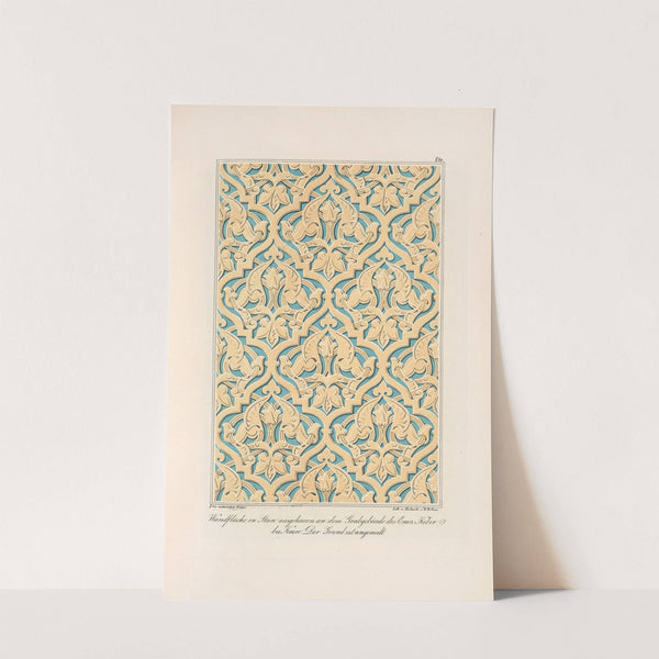 Wandfläche in Stein ausgehauen an dem Grabgebäude des Emir Kebir bei Kairo, Der Grund ist an gemalt (1842) by Friedrich Maximilian Hessemer