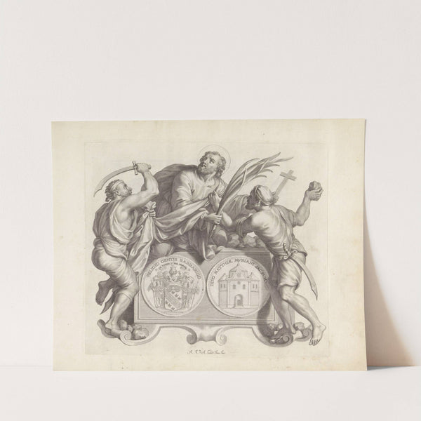 Wapen van de familie Barbarigo en de dood van de heilige Mattias (1673-1743) by Robert van Audenaerde