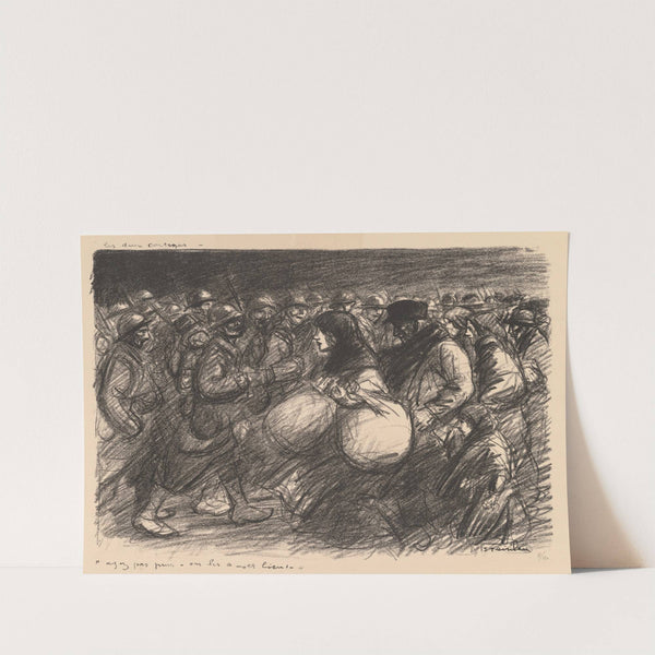 War Sketches; The Two Processions (Croquis de guerre; Les deux cortèges – ‘Ayez pas peur – on les a – et bien!’) (1916) by Théophile Alexandre Steinlen