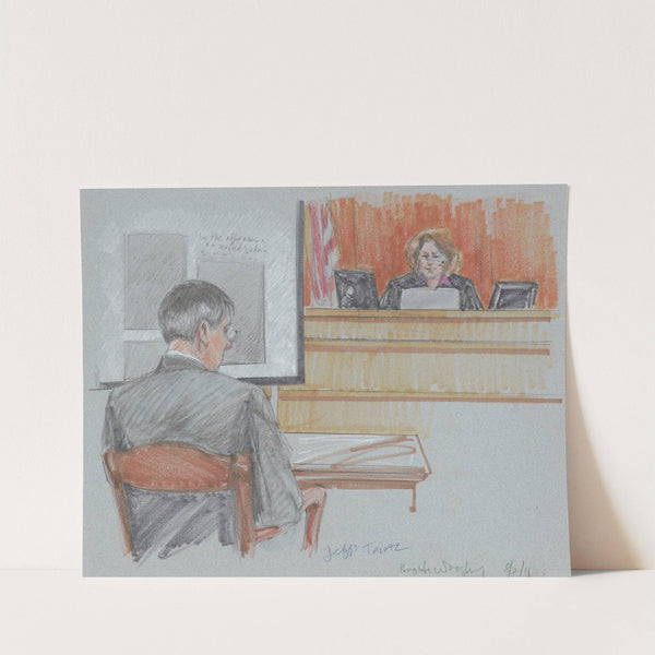 Warren Jeffs, seated before a judge during his trial for child abuse by Brigitte Woosley