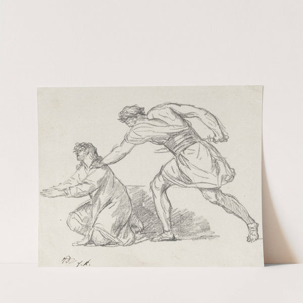 Warrior Seizing a Kneeling Figure by Jacques Louis David