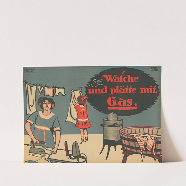Wasche und plätte mit Gas (1910) by Erich Lüdke