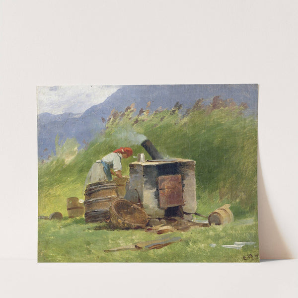 Waschkessel im Freien by Carl Bolze