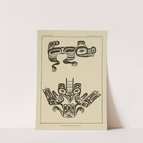 Wasco and Mythic Raven, Haida (1894) by Garrick Mallery