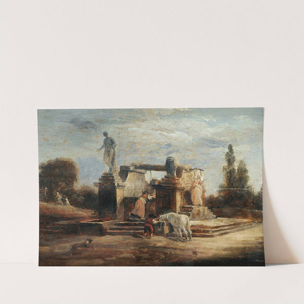 washerwomen at the fountain by Hubert Robert