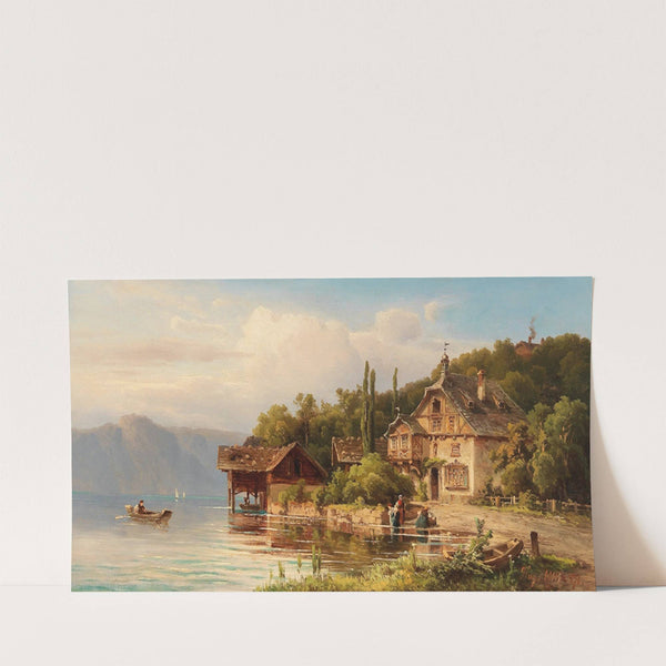 Washerwomen On The Lake Shore by Anton Hugo Ullik