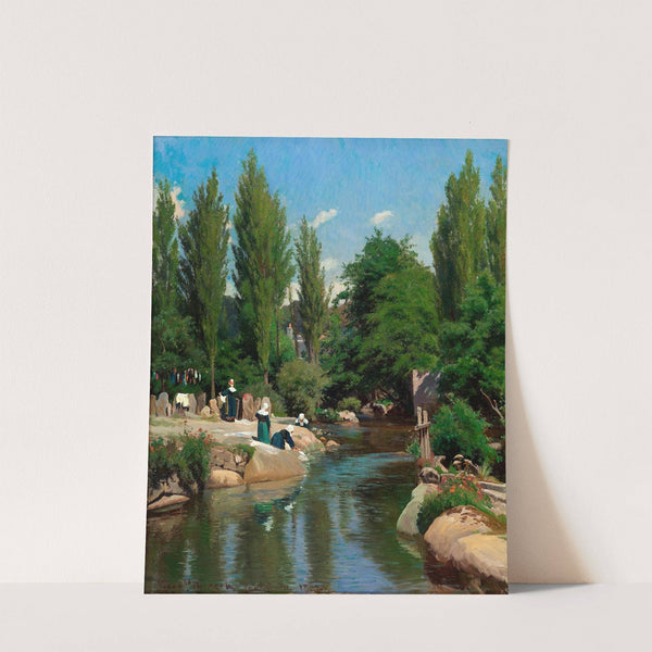 Washing clothes by a creek in Brittany (1882) by Viggo Pedersen