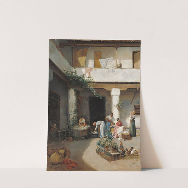 Washing in the Courtyard (1877) by Manuel Ussel de Guimbarda