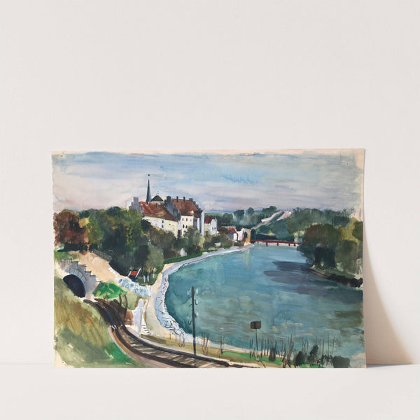 Wasserburg am Inn - mit Innberge. Vorne links der Wasserburger Eisenbanhtunnel by Otto Geigenberger