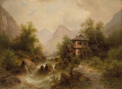 Wasserfall Mit Mühle