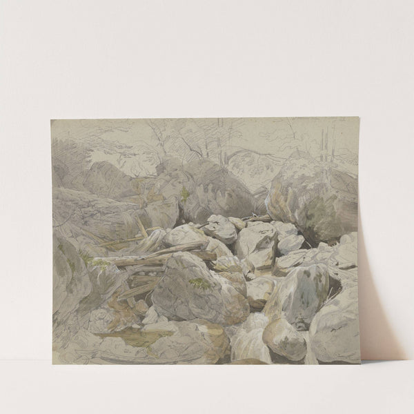 Wasserfall zwischen Felsblöcken by Carl Morgenstern