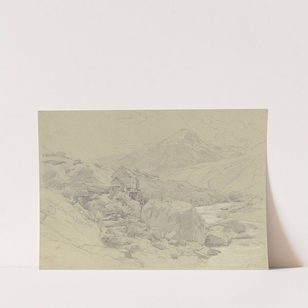 Wassermühle in einer Gebirgslandschaft by Johann Wilhelm Schirmer