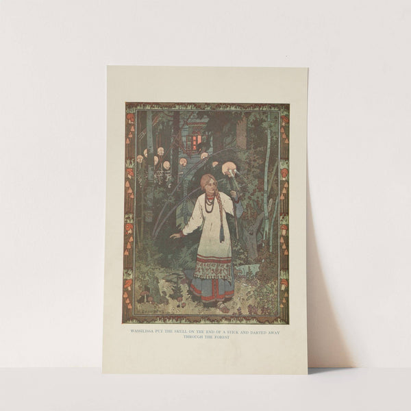 Wassilissa put the skull on the end of a stick (1917) by Ivan Bilibin