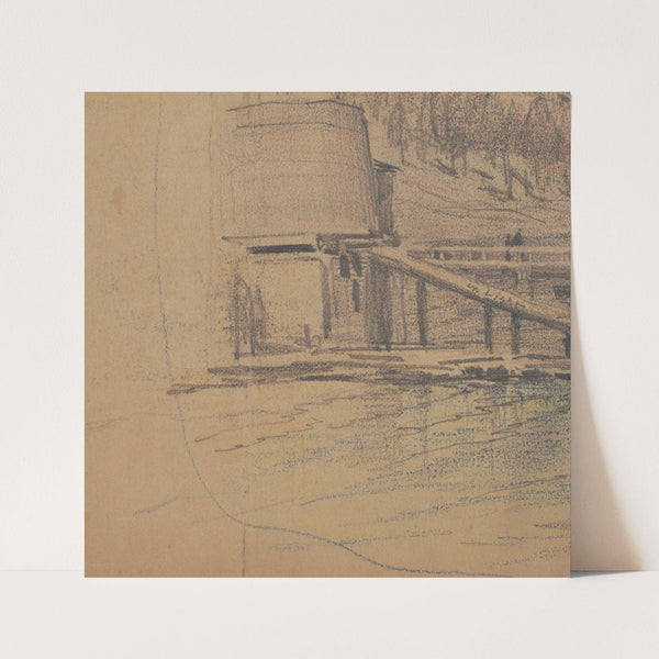 Water or holding tank with downspout ‘in light’ (1840-1860) by James Fuller Queen