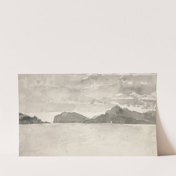 Water scene with landscape by Edwin Austin Abbey