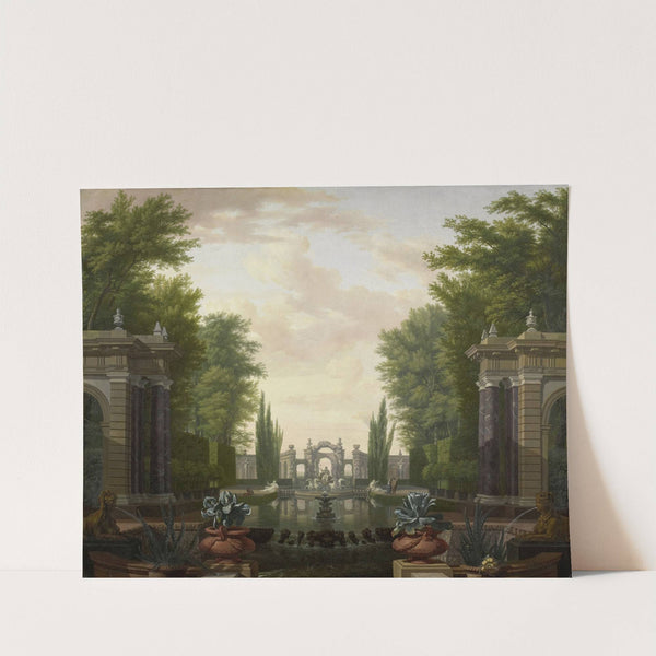Water Terrace with Statues and Fountains in a Park by Isaac de Moucheron