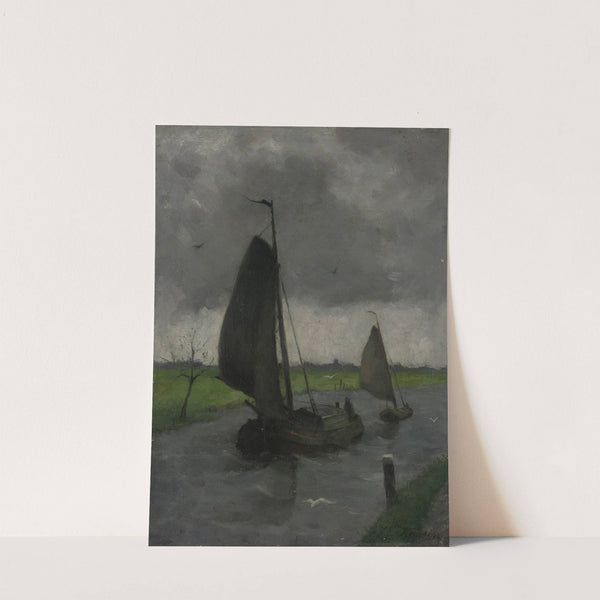 Watercourse with Sail Barges by Eduard Karsen