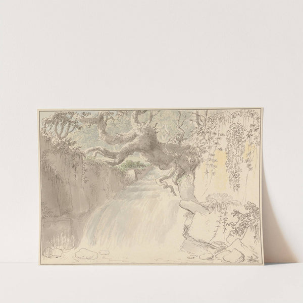 Waterfall and Tree Trunk by Anthony Devis