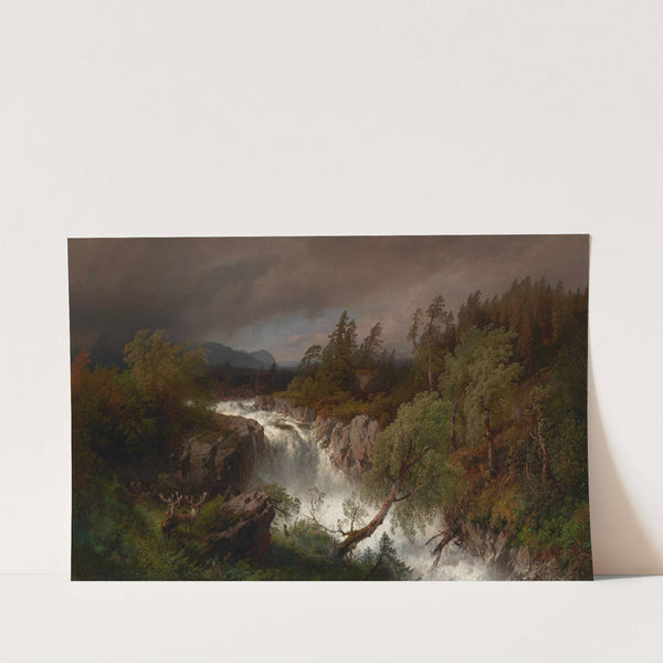 Waterfall in Telemarken Norway (1879) by Hermann Ottomar Herzog