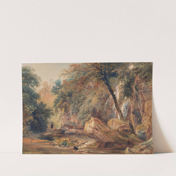 Waterfall in the Dingle at Badger Hall by Peter De Wint