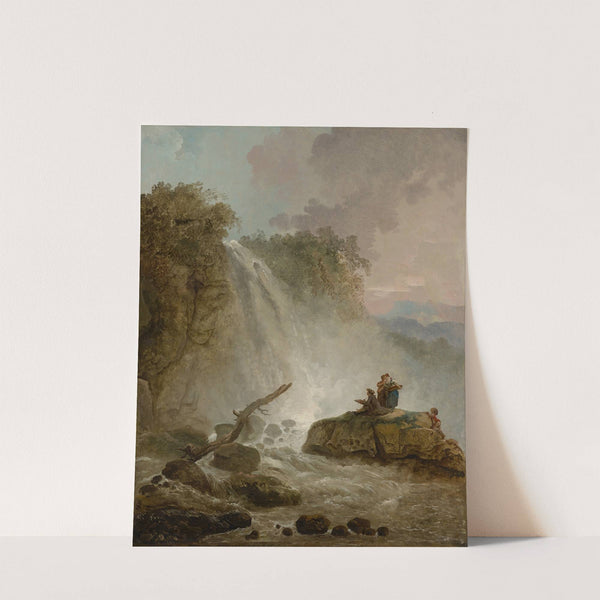 Waterfall with Drawing Artist by Hubert Robert