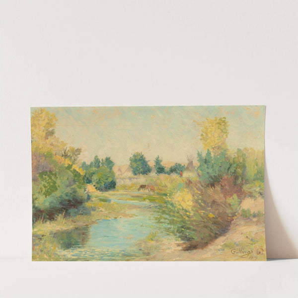 Watering Hole, Indian Village by Elling William Gollings