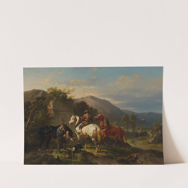 Watering the horses by Wouterus Verschuur